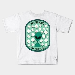 Front and Back Alien Kids T-Shirt